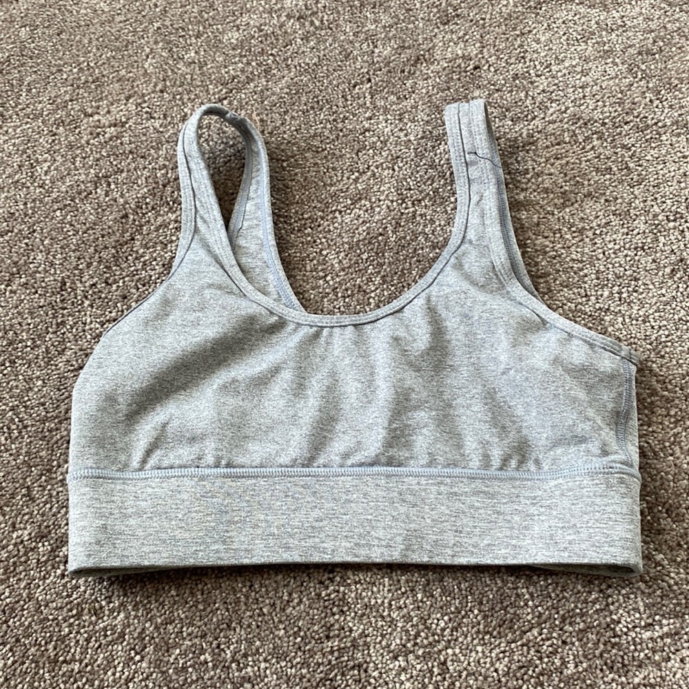 Cotton On Body Gray Racerback Sports Bra Wireless Stretch Activewear SIZE S